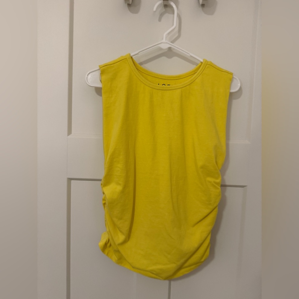 LOFT Sunflower Yellow Tank Top – Size Large – Scrunch Detail